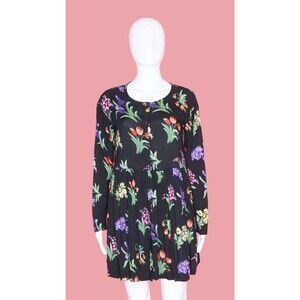 1980s BETSEY JOHNSON PUNK Label Long Sleeve Babydoll Mini Dress. Small. AS IS